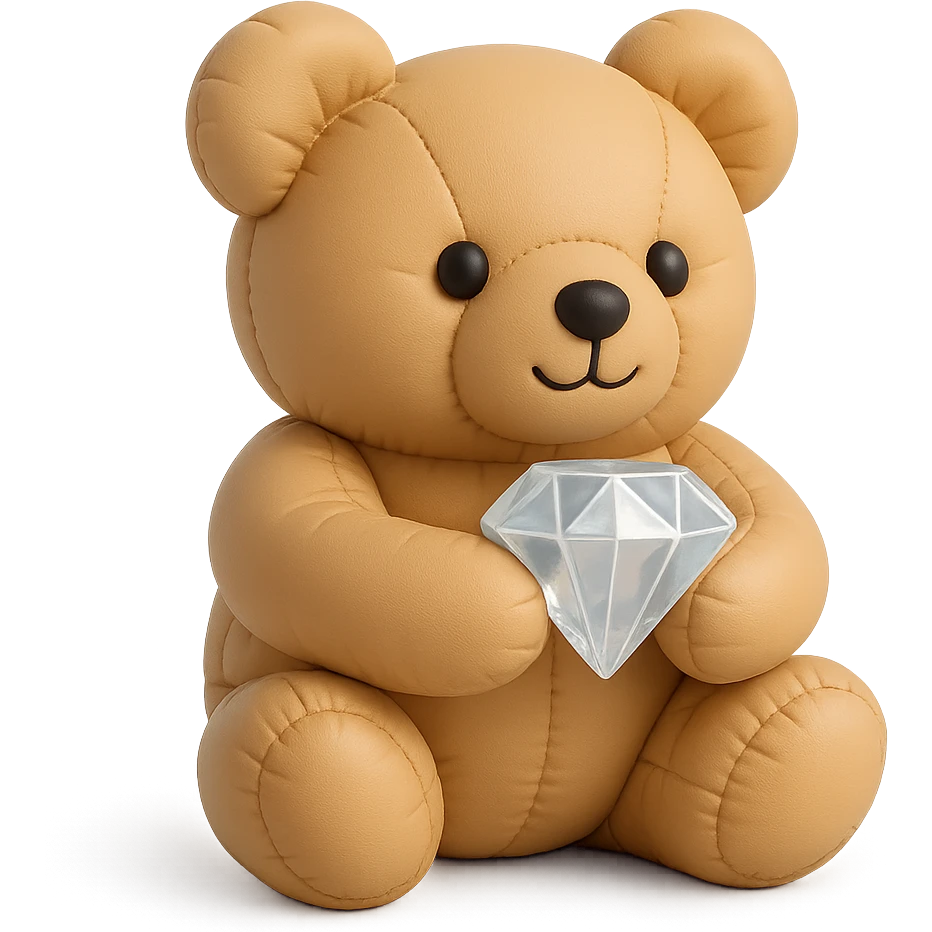cute animal holding a diamond emoji