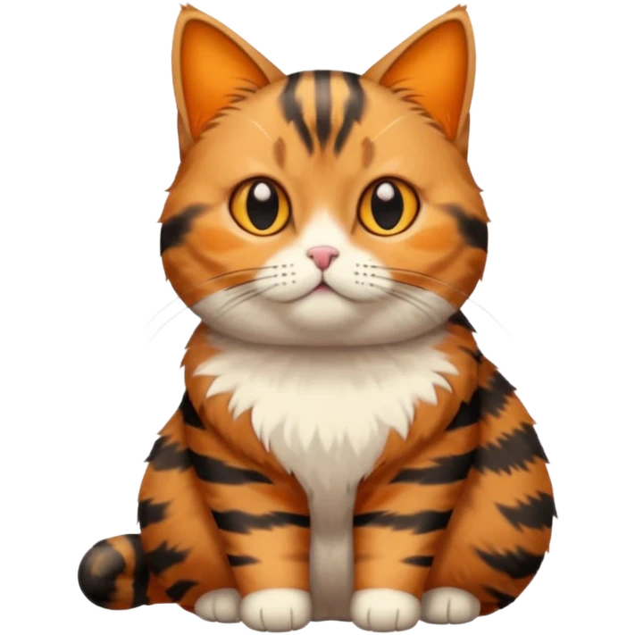 full body torbie cat with small head and short but chubby body emoji