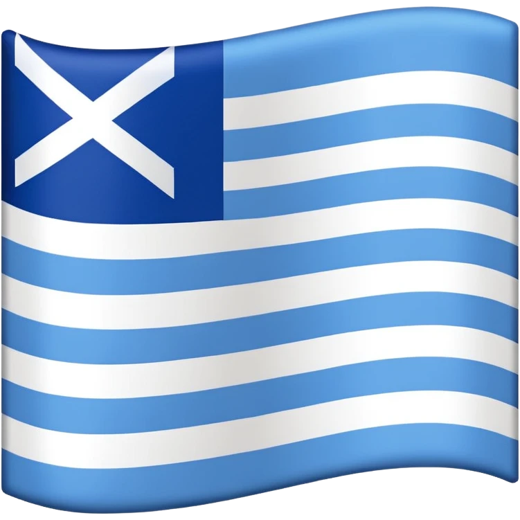 emoji Flag with 3 simple  horizontal lines: white, blue, white, equal one to another emoji