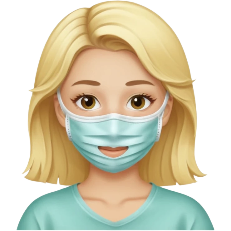 Una chica rubia haciendo skincere emoji