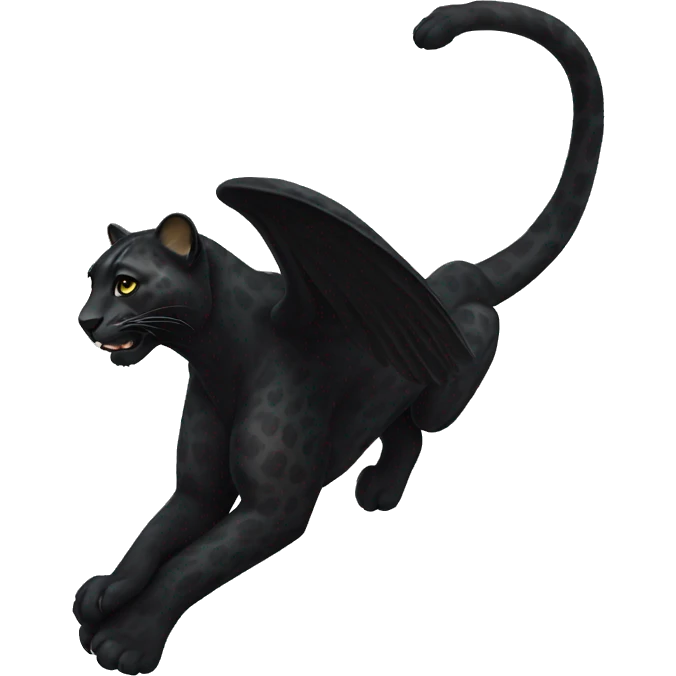 winged black leopard flying emoji