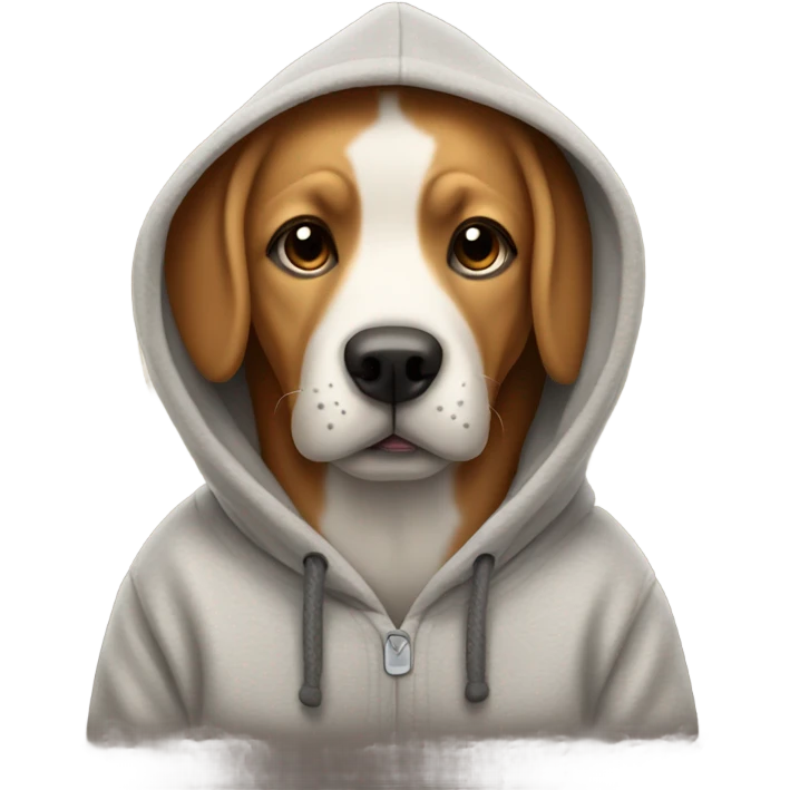 Chill dog in hoodie emoji