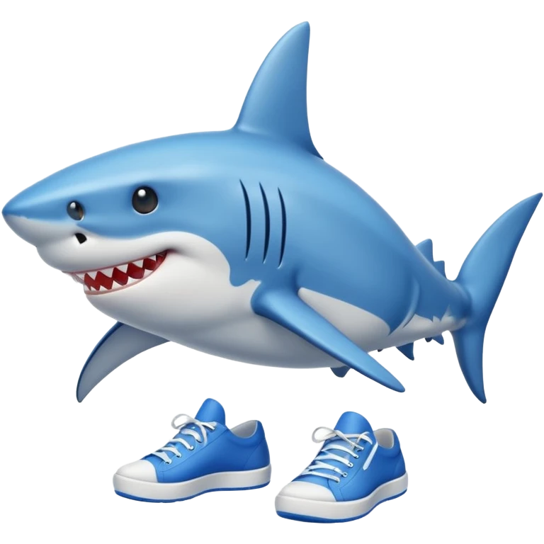 Shark with legs wearing blue shoes emoji