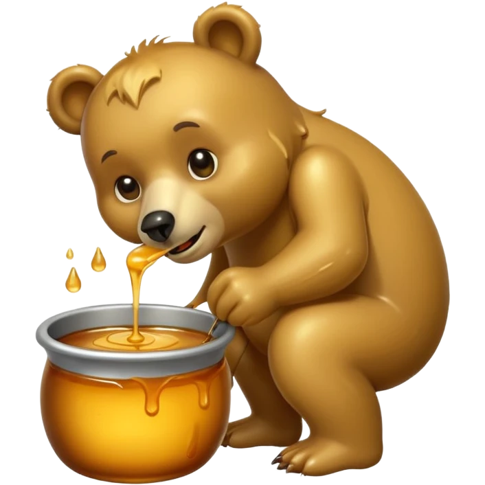 Bear eating pot of honey emoji