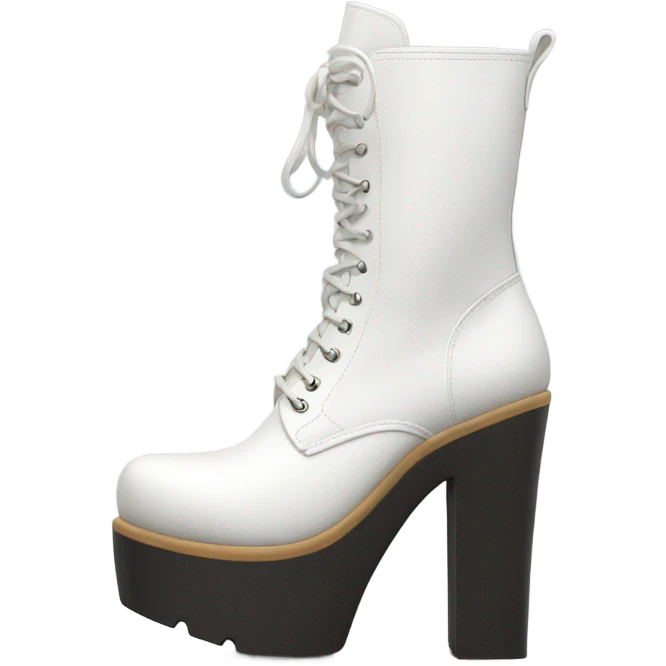 Platform WOLFE High boots white leather emoji