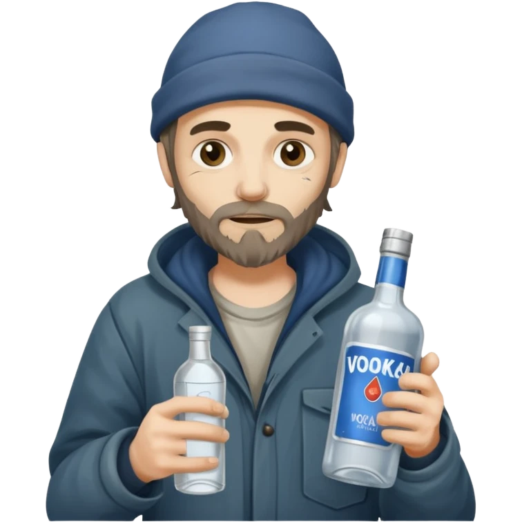 бомж с бутылкой водки emoji