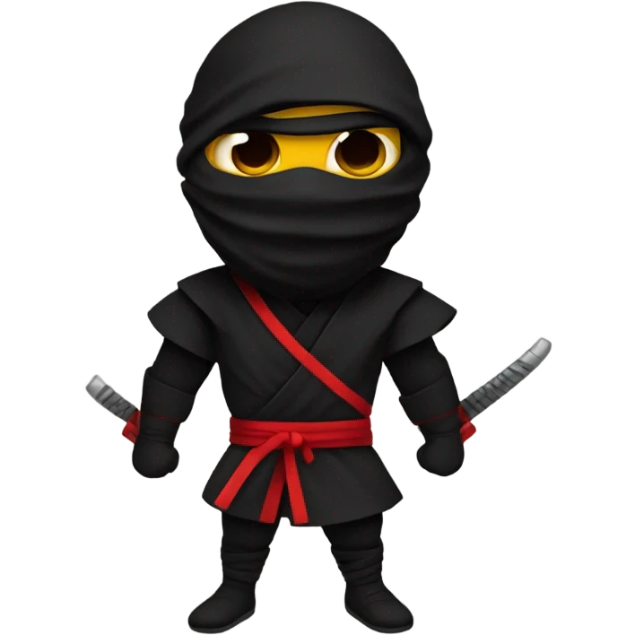 Black ninja with red ninja mask emoji