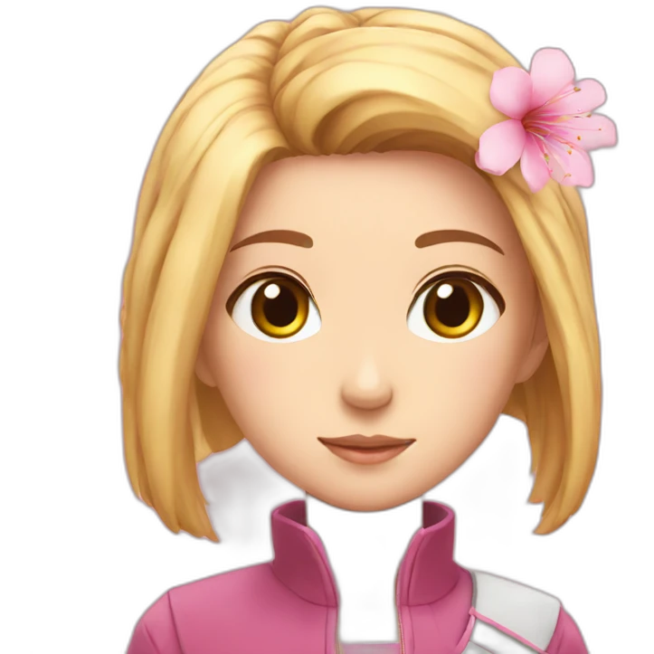 Girl and sakura in your head emoji
