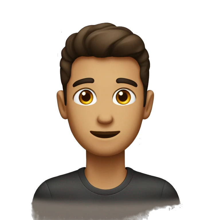 hombre  joven  pelo lacio con ojos cafe oscuro emoji