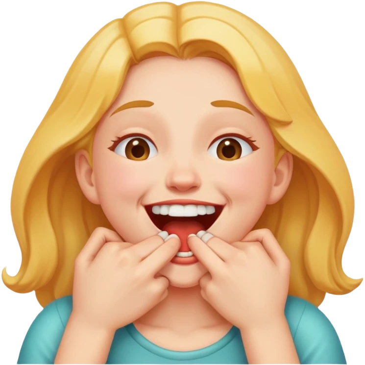 girl choking herself laughing emoji