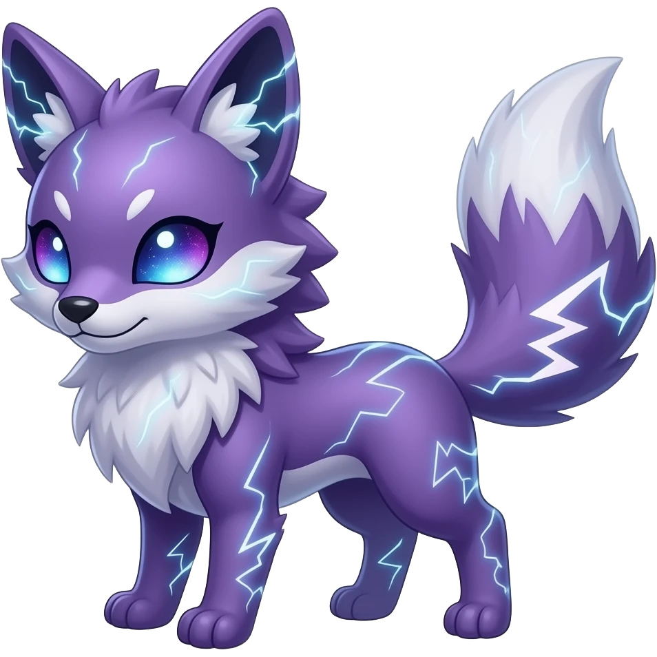 Cool Pretty Ethereal Zoroark-Manectric-Litten-Fakémon-hybrid full body emoji