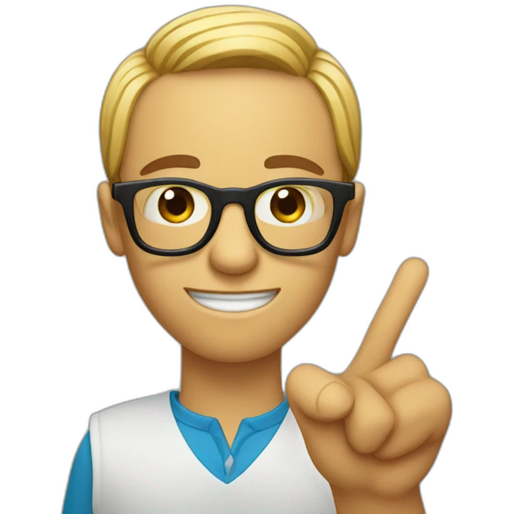 nerd holding up finger with glasses on saying "actually" emoji