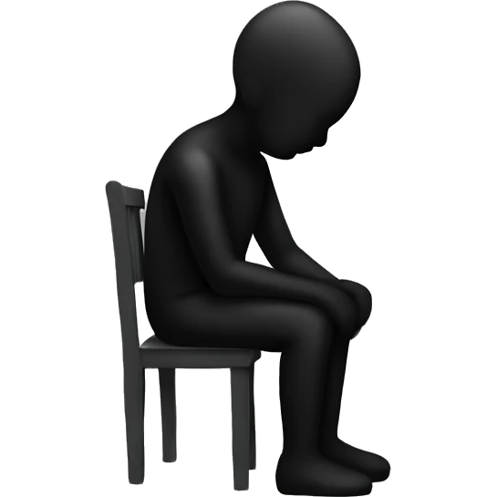 lonely figure in black emoji