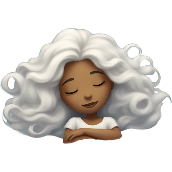 Girl dreaming on a cloud emoji