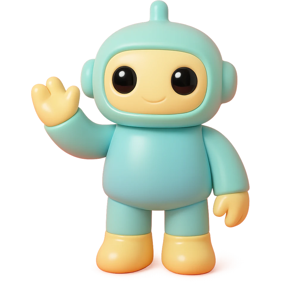 robot with big eyes, friendly pose emoji