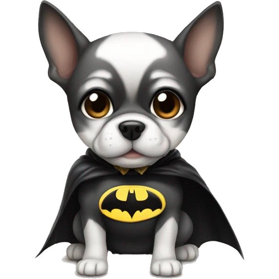 puppy dressed as batman emoji