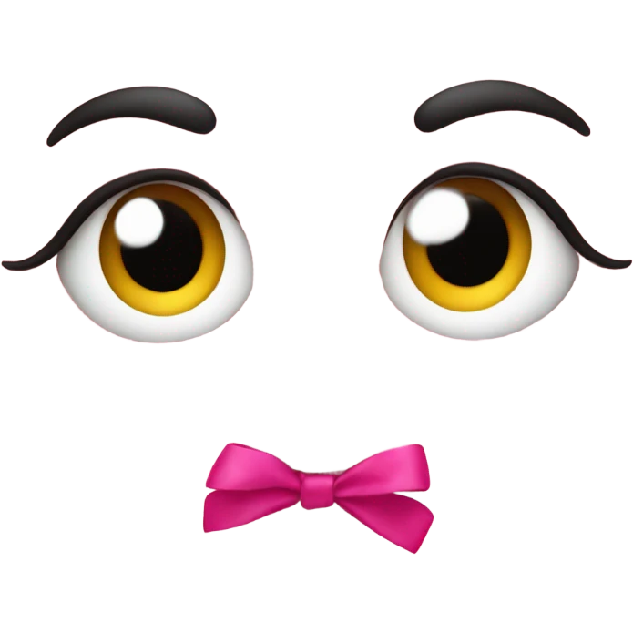 Smiley with eyelashes and pink little bows  emoji