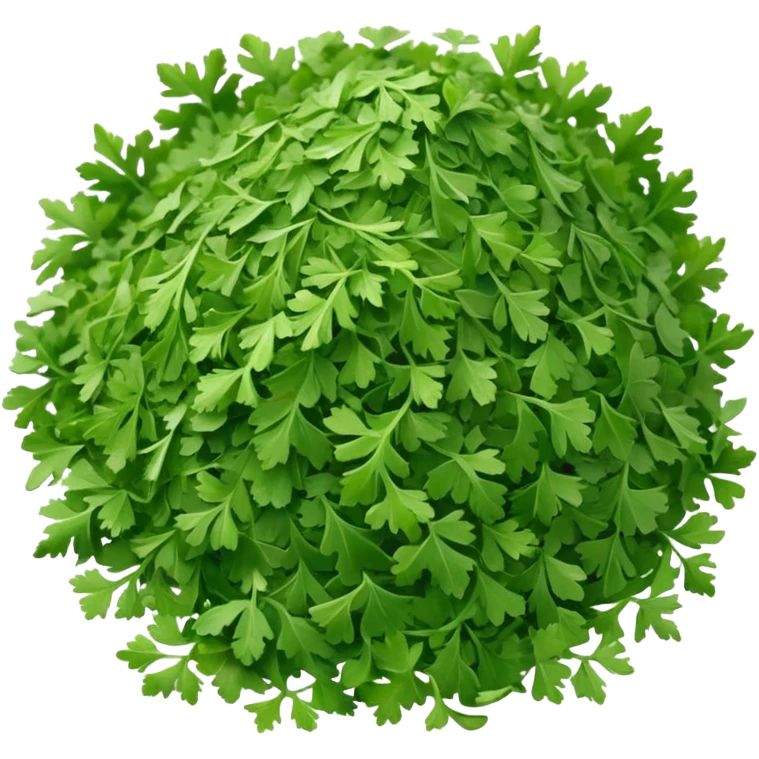 loose scatter of finely chopped dried parsley leaves with flat jagged shapes and soft matte texture, color ranges from bright to muted green, slight curl and crispness suggesting freshness preserved, no jar spoon or extras, just the herb, soft lighting, subtle shadows, emoji scale emoji