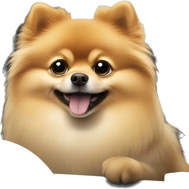 pomeranian driving a car emoji
