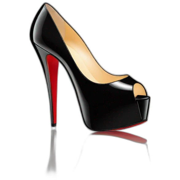 Louboutin Black patent Leather Lady Peep Toe Platform emoji