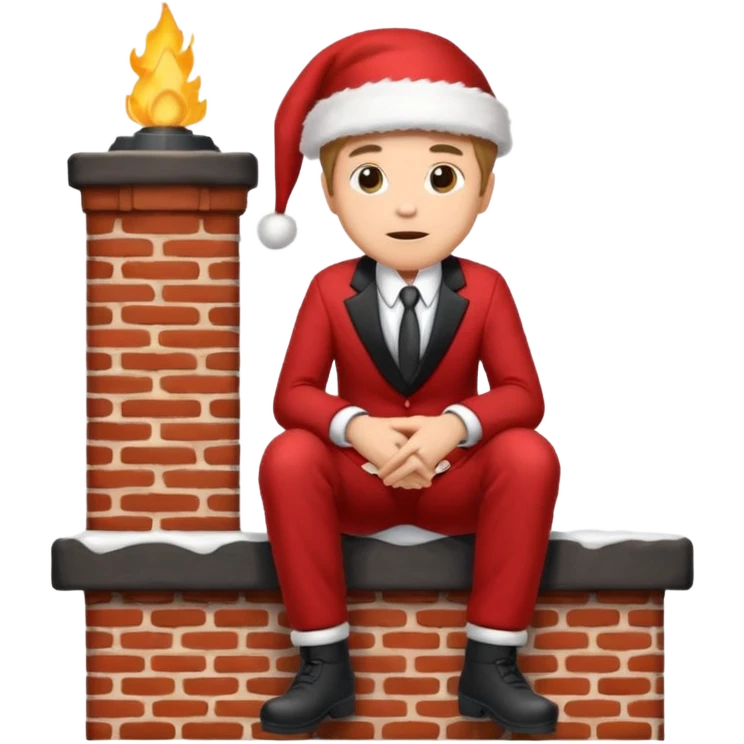 Cristmas male sit down on a chimney emoji