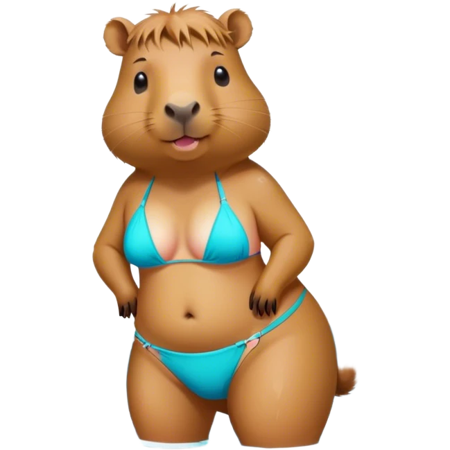 Capybara in a bikini at the pool emoji