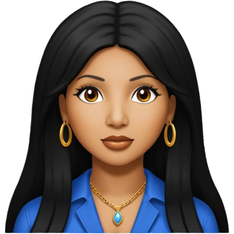 Toni Braxton with long black hair emoji