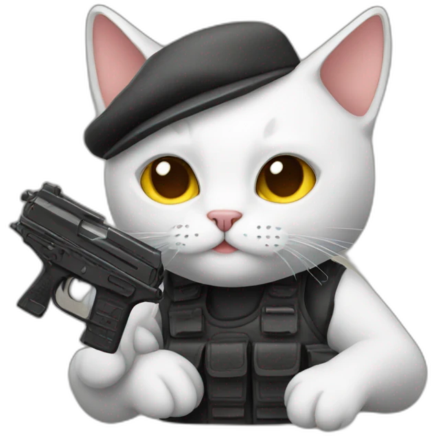 Cat with a gun emoji