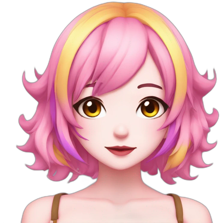 vinsmoke reiju, naughty girl, anime styled, colourful makeup, dressed in cosplays emoji