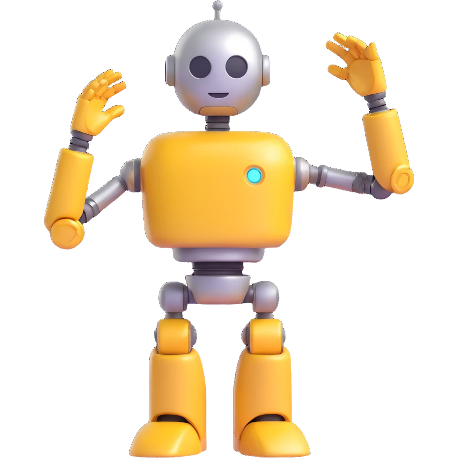 robot in the exact pose of the standard salute emoji, head and body resembling the classic robot emoji, shiny metallic 3D emoji style emoji