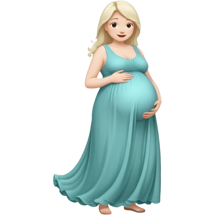 heavily pregnant woman with extremely large overdue belly emoji