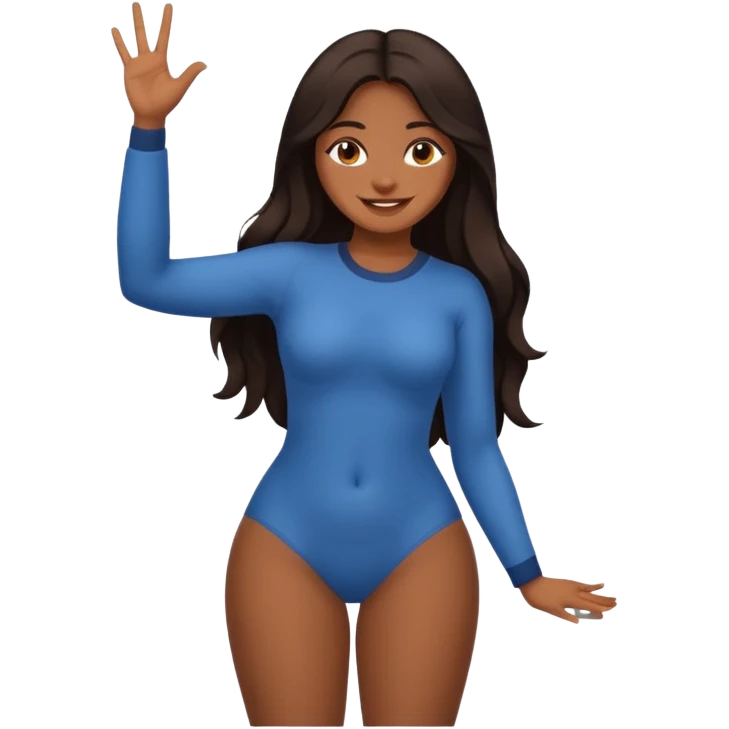 full nude, big butt, brown skin sexy girl, long dark hair, full body, sexual pose, showing "V" with fingers emoji
