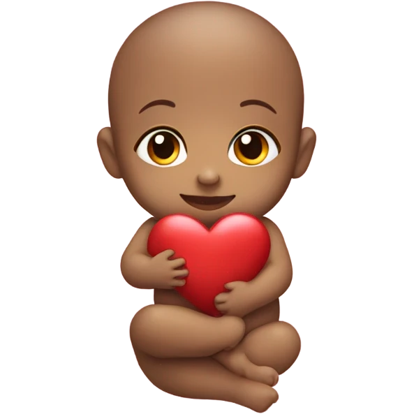 Baby holding heart emoji