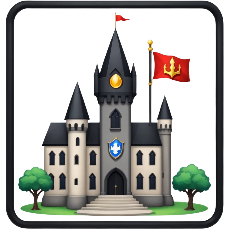 magic school, with a flag, flag on a top emoji