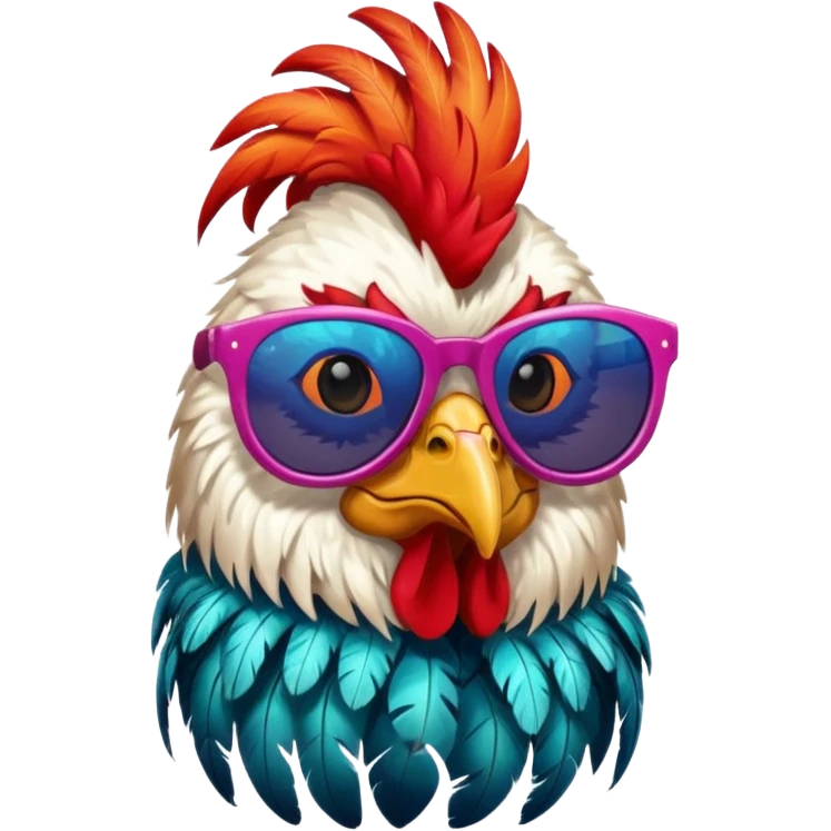 rooster with sunglasses emoji