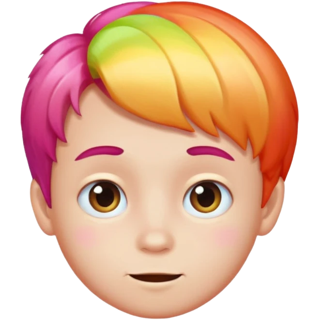 boy with hair looking like candy emoji