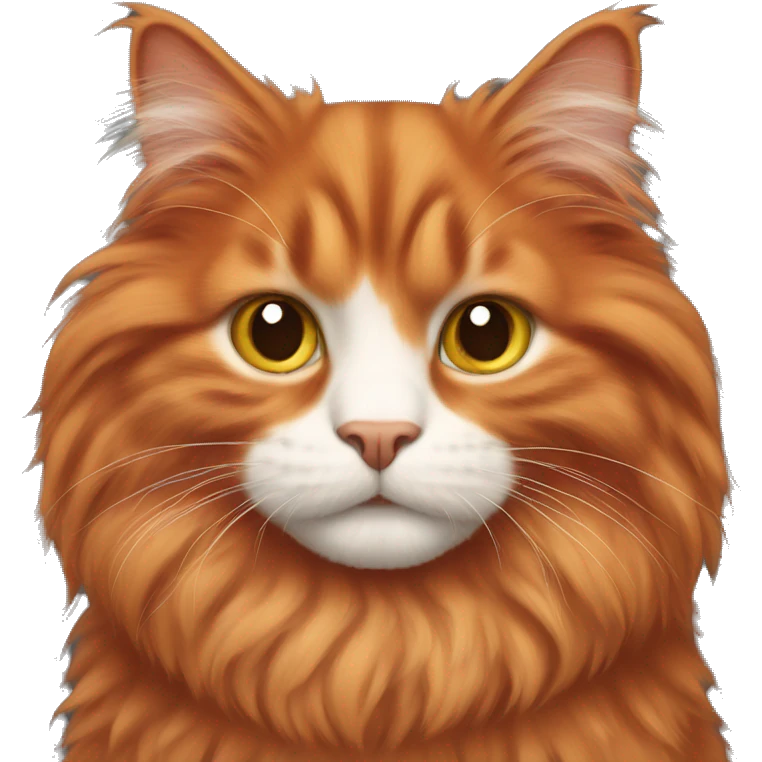 Red longhair fluffy cat emoji
