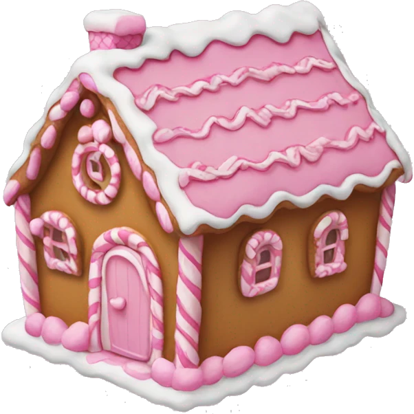 Pink gingerbread house emoji