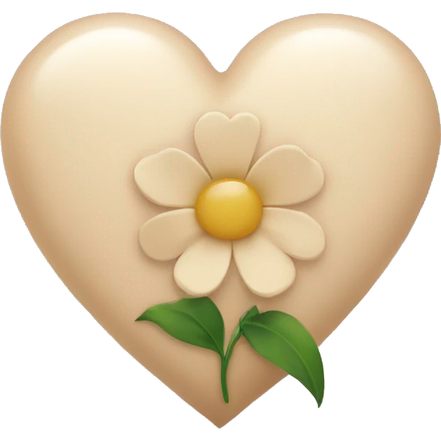Beige heart with a flower emoji