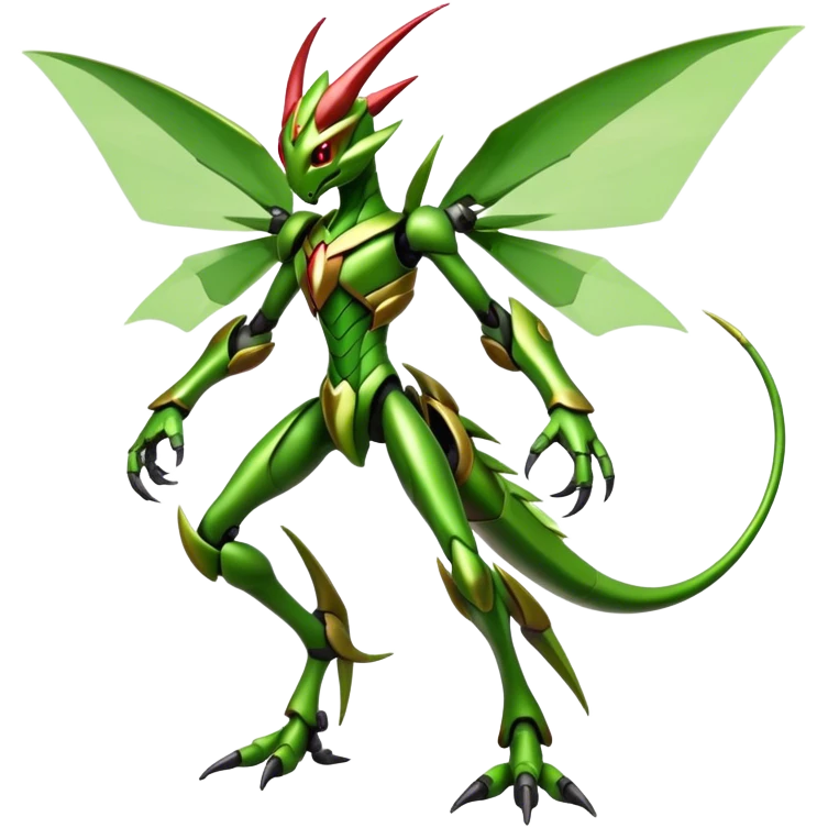  Cool Edgy Shiny Futuristic Ethereal Legendary Scizor-Scyther-Digimon-hybrid full body emoji