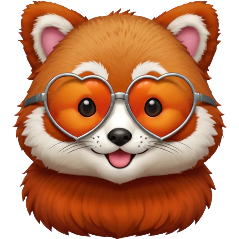 red Panda with heart glasses emoji