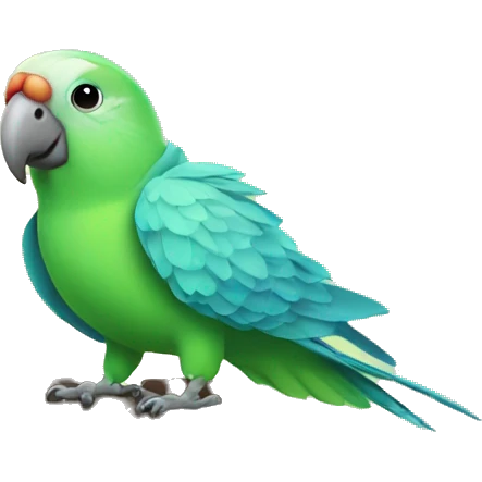 parakeet with giant book emoji
