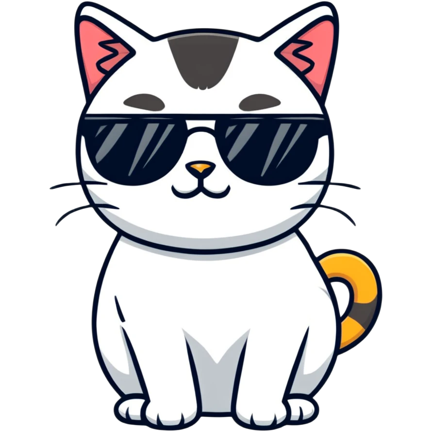 Cat with sunglasses emoji