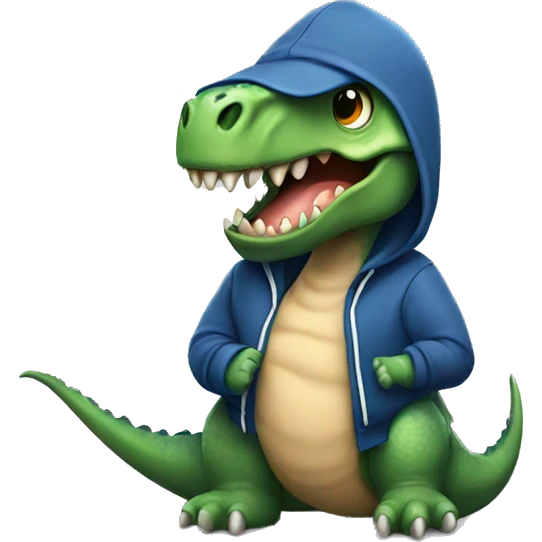 dinosaur wearing hoodie emoji
