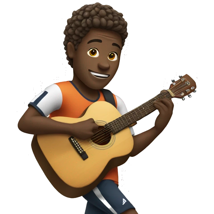 a soccer player playing guitar  emoji