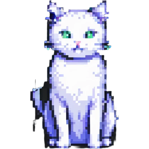 aesthetic cat, pixel art style emoji