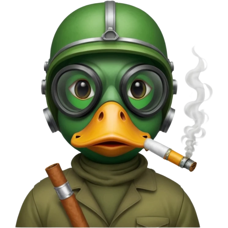 duck with a gas mask and cigarette  emoji
