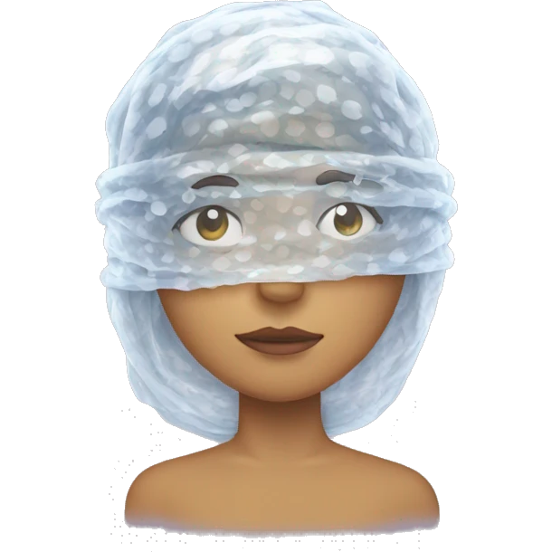 Head wrapped in bubble wrap emoji