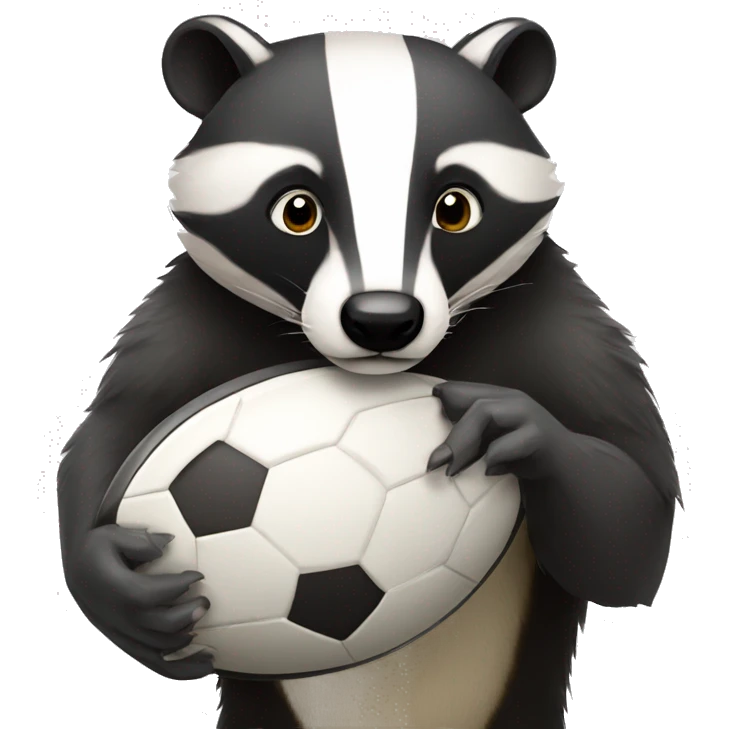 Badger holding a rugby ball emoji