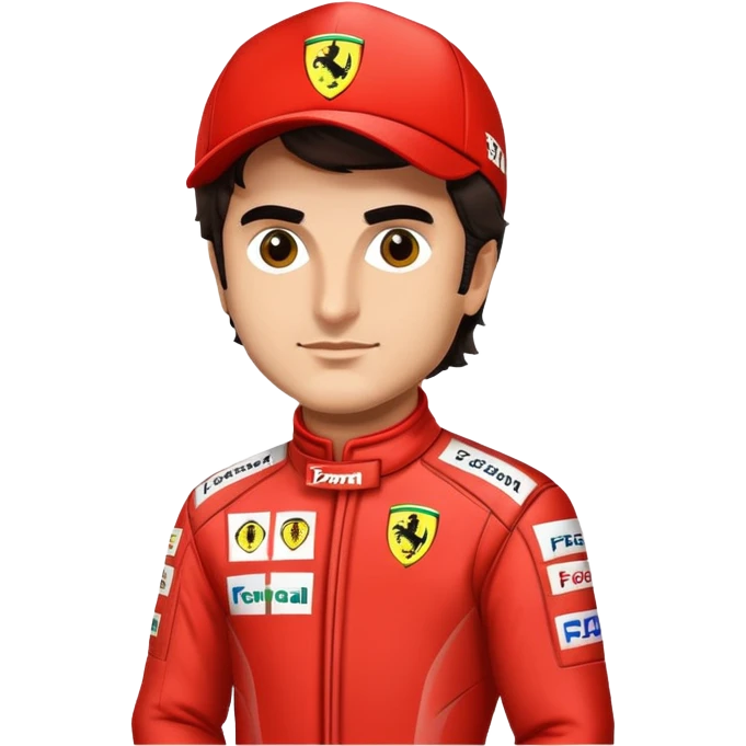 carlos sainz wearing ferrari emoji